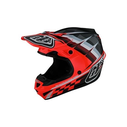 SPRING 22 Troy Lee Designs TLD Motocross SE4 Polyacrylite Helmet Warped Glo Red