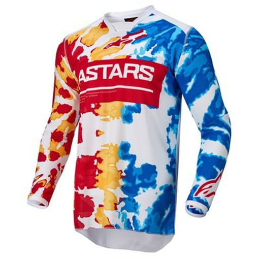 2022 Alpinestars Racer SQUAD Motocross Jersey WHITE RED YELLOW TURQUOISE