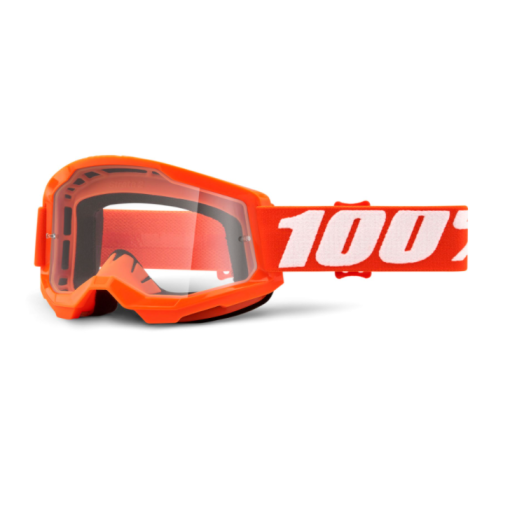 100% Strata Gen 2 Motocross Goggles Orange Clear Lens