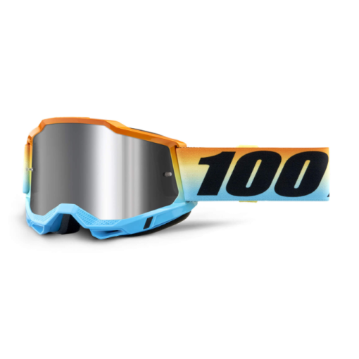 100% Accuri Gen 2 Motocross Goggles Sunset Flash Silver Mirror Lens