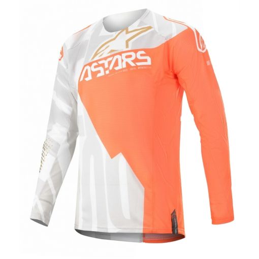 Alpinestars  Techstar Factory Metal White Flo Orange Motocross Jersey