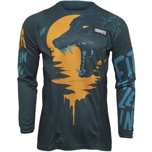2022 \  Thor Pulse COUNTING SHEEP Youth Kids Motocross Jersey TEAL TANGERINE