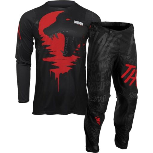 2022  Thor MX Pulse COUNTING SHEEP Motocross Gear BLACK RED