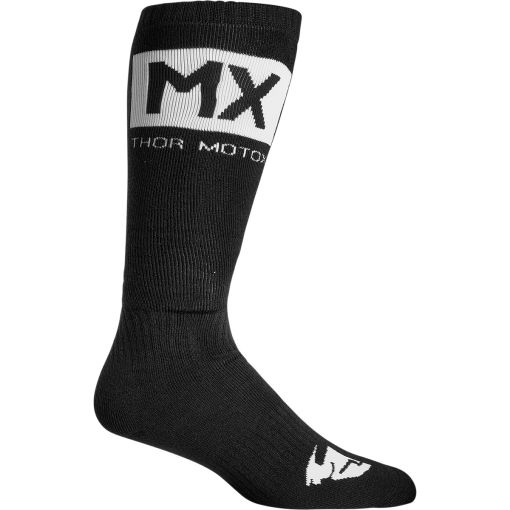 Thor MX Youth Kids Motocross Socks Solid Black White