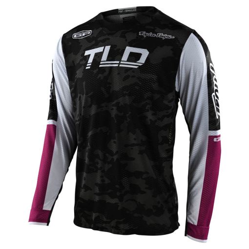 2022\ Troy Lee Designs TLD Motocross GP Air Jersey Veloce Camo Black / Glo Green
