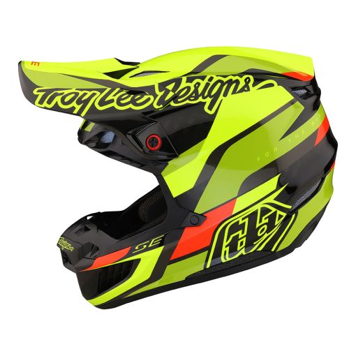 SPRING 2023 Troy Lee Designs TLD Motocross SE5 ECE Carbon Helmet MIPS (Omega Black / Flo Yellow)