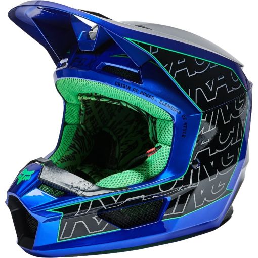 2022 Fox V1 PERIL Motocross Helmet ECE (Blue)