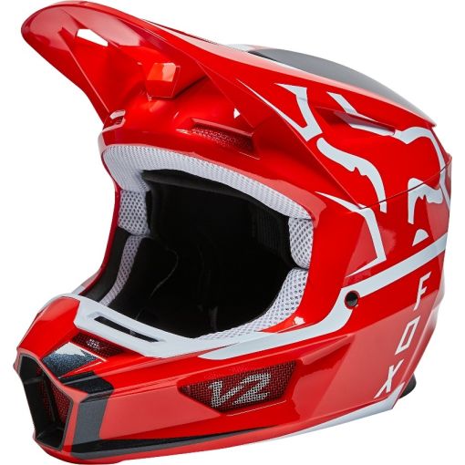 2022 Fox V2 MERZ Motocross Helmet ECE (Flo Red)