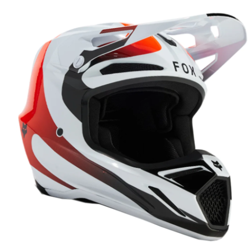 2024* Fox V3 Motocross Helmet ECE MAGNETIC WHITE with Helmet Bag & Spare Peak 