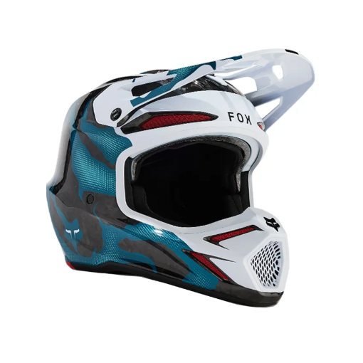 2024* Fox V3 RS WITHERED Motocross Helmet Multi with Helmet Bag & Spare Peak 
