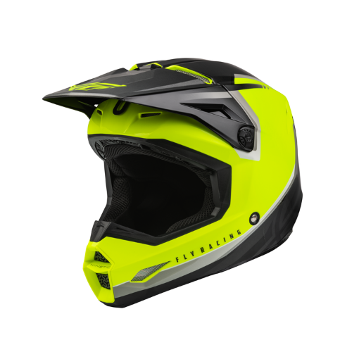 2024 Fly Racing Kinetic Vision Motocross Helmet Hi-Viz Black