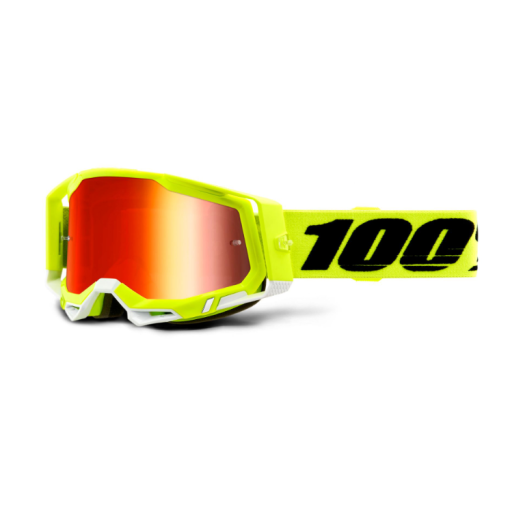 100% Racecraft Gen 2 Motocross Goggles Yellow Mirror Red Lens