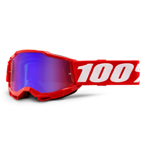 100% Accuri Gen 2 Motocross Goggles YOUTH KIDS Red Mirror Blue Lens