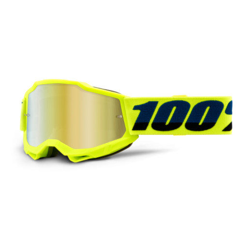 100% Accuri Gen 2 Motocross Goggles YOUTH KIDS Yellow Mirror Gold Lens